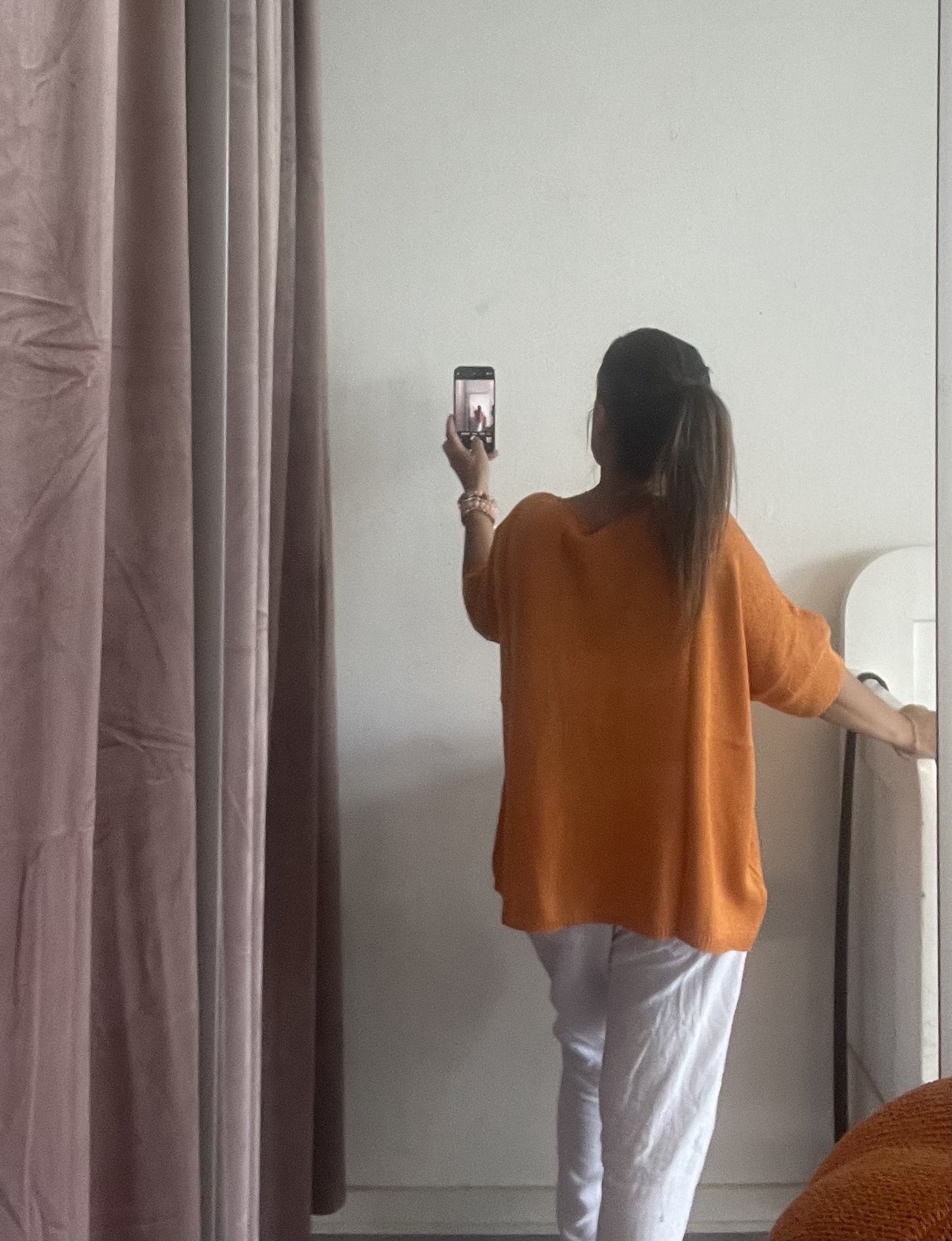 Oversize bluse orange / Liva K