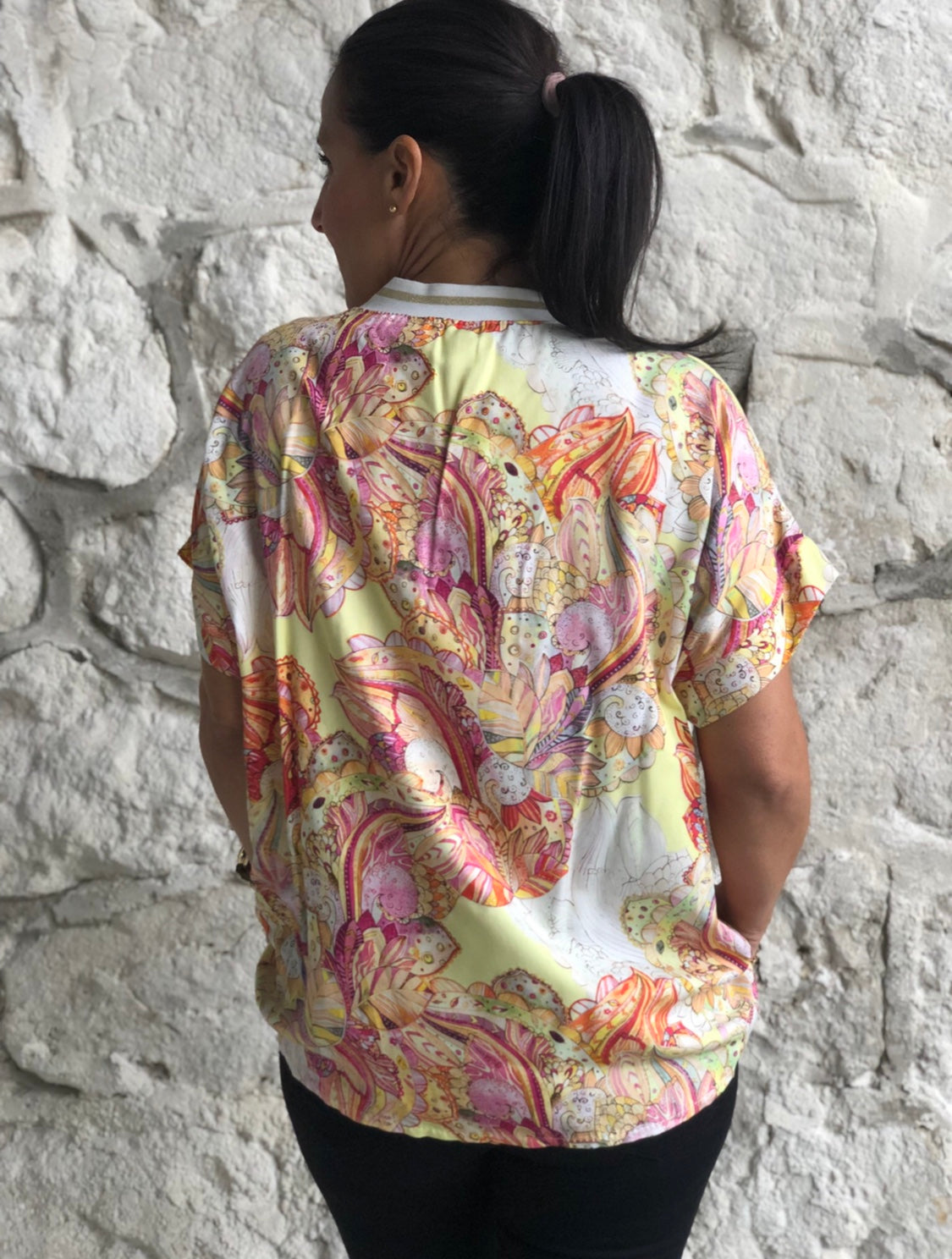 Mange farvet comfy bluse