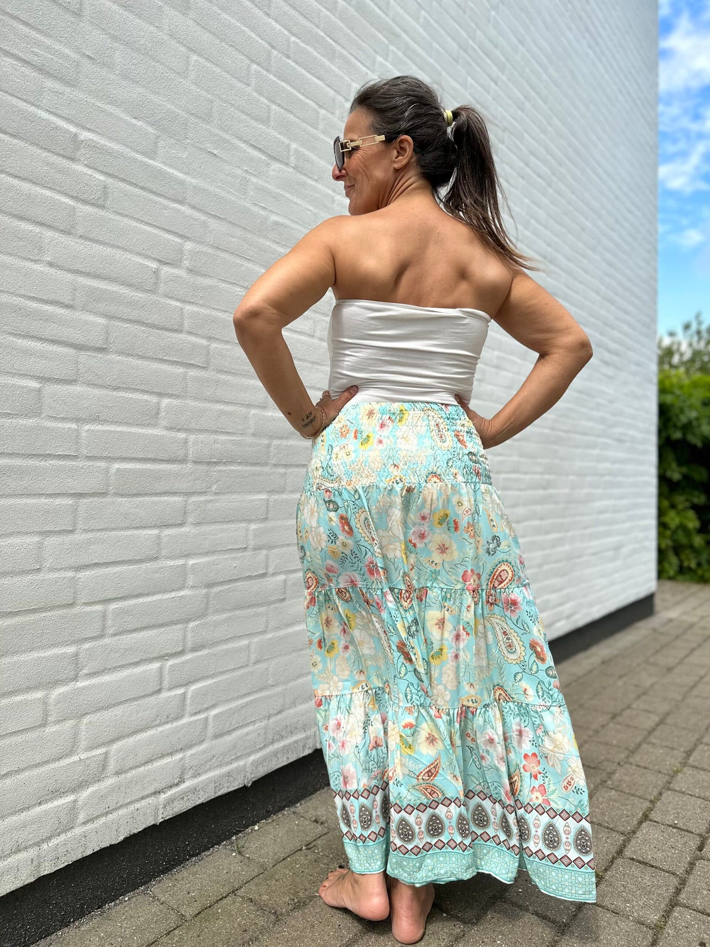 Boho nederdel aqua/ LIVA K