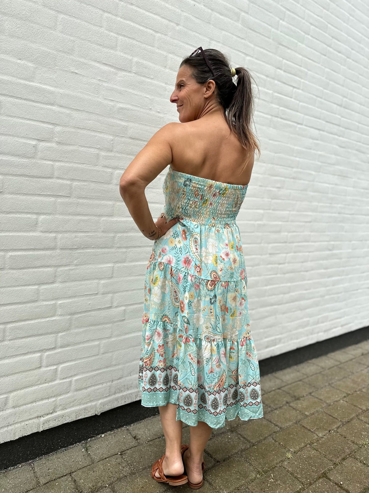 Boho nederdel aqua/ LIVA K