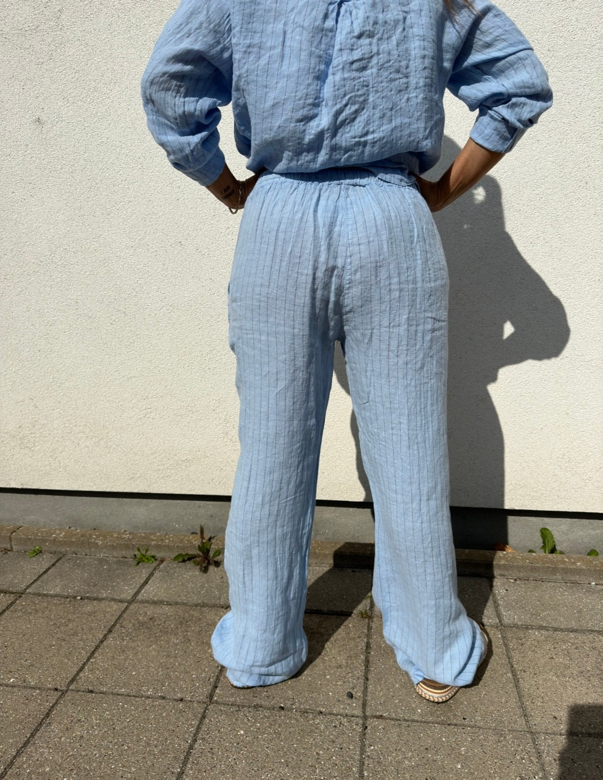 Bianca stribet hørbuks lyseblå/ Liva K