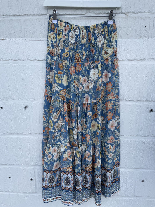 Boho nederdel blå/ Liva K