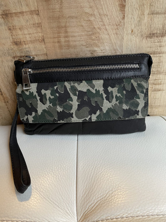 Lækker army skind clutch