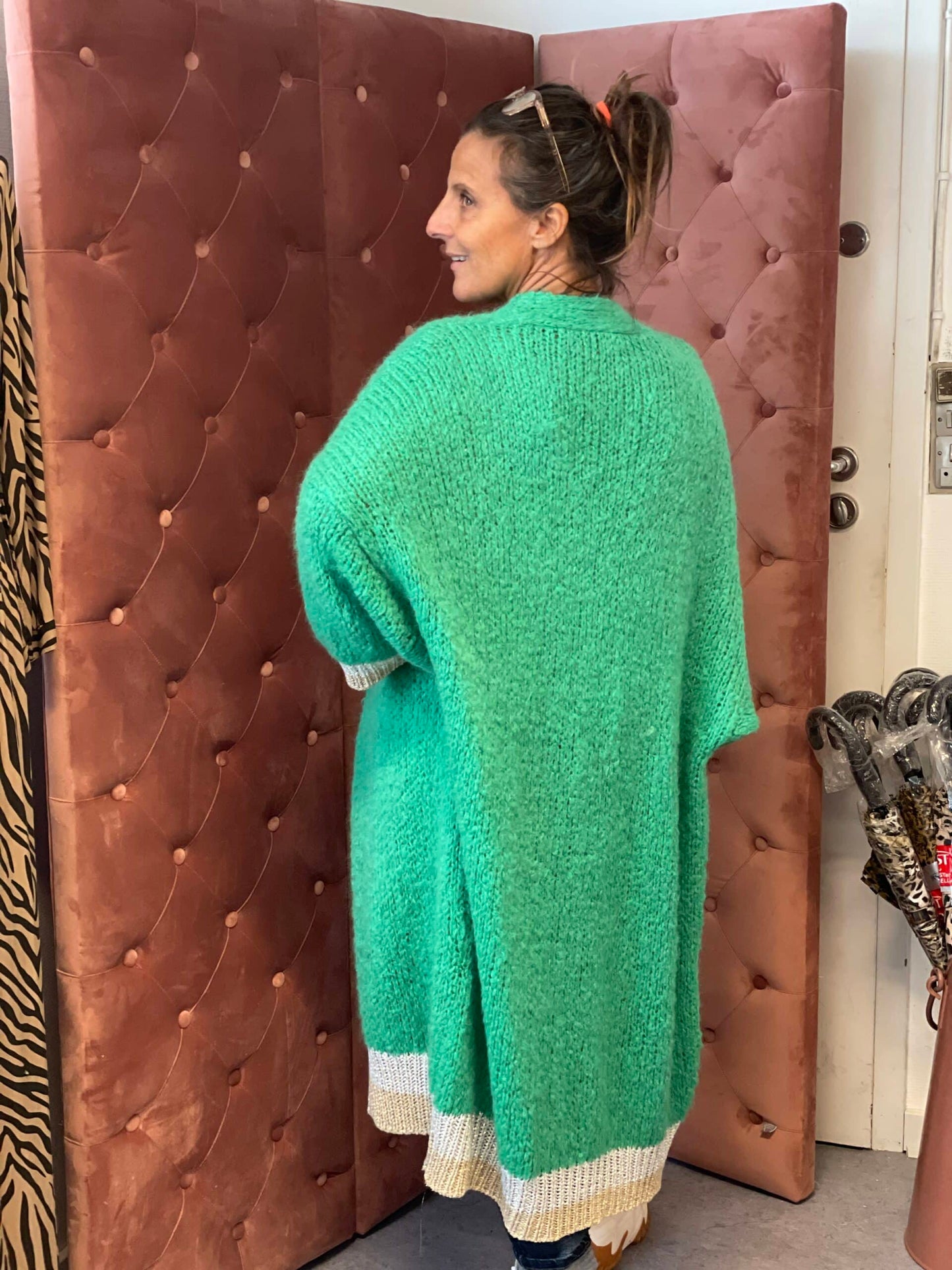 Flora grøn cardigan / LIVA K