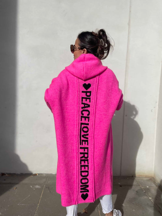 Peace cardigan pink - Liva K