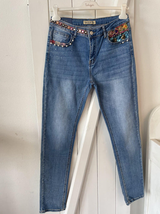 Jeans med hippie mønster/ Liva K