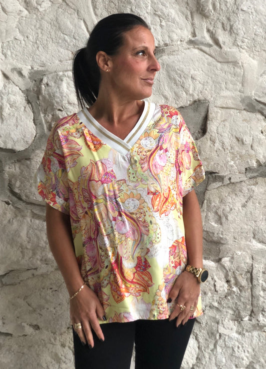 Mange farvet comfy bluse