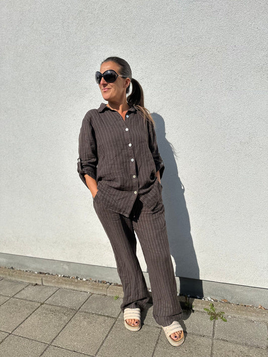 Bianca stribet hørbuks brun / Liva K