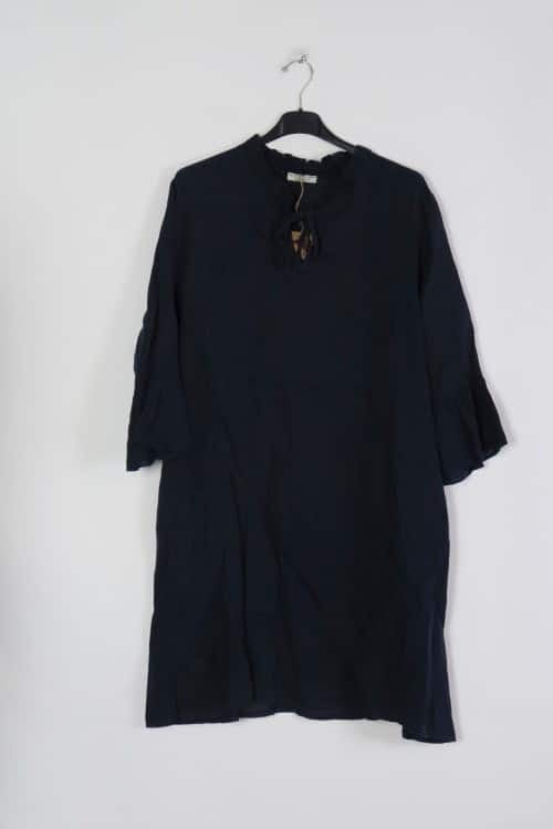 Vivi hør kjole navy / Liva K