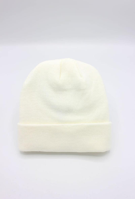 Beanie hue i hvid