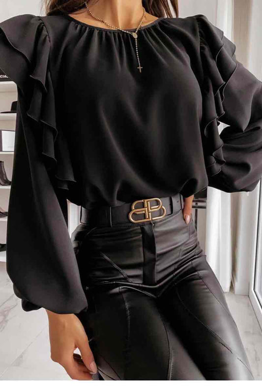 Molly flæse bluse sort
